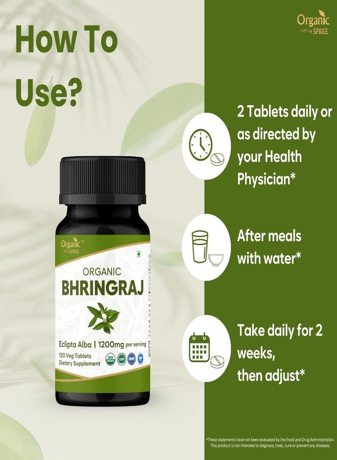 ORGANIC SPREE Bhringraj 120 Tablets | Eclipta Alba (Bhringraj) | USDA Organic Certified | Ayurvedic Hair Care* | Organic and Natural 120tab - Image 3